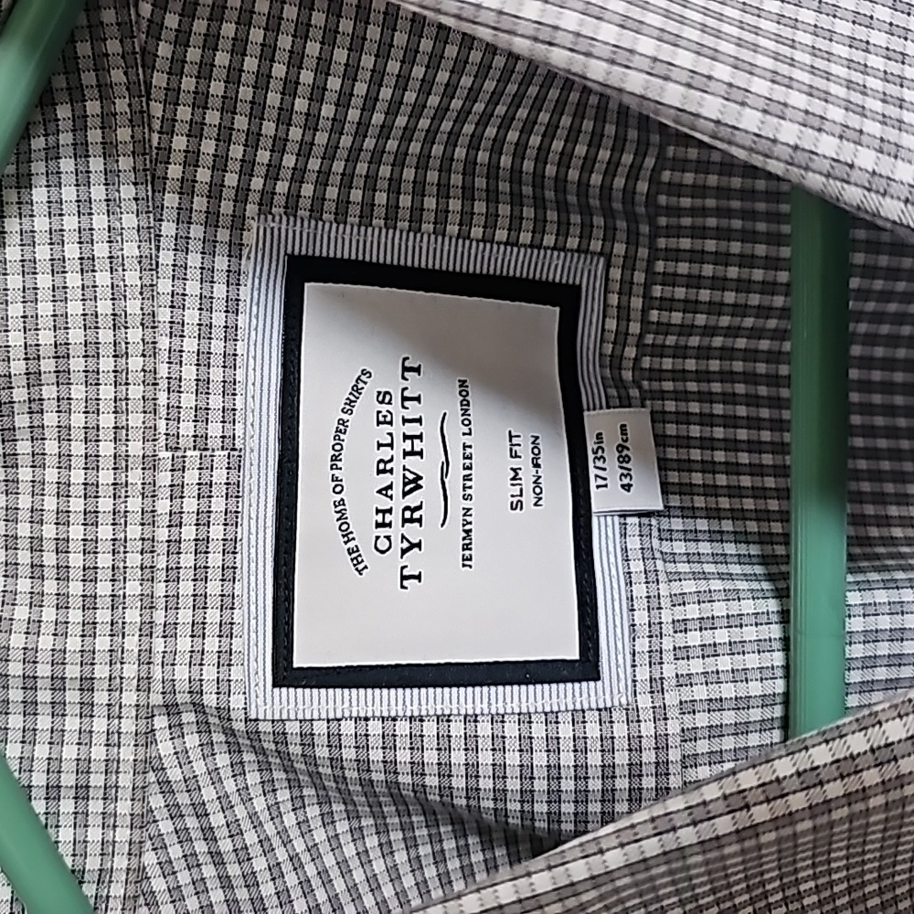 Charles Tyrwhitt blue chex shirt 17/35 in